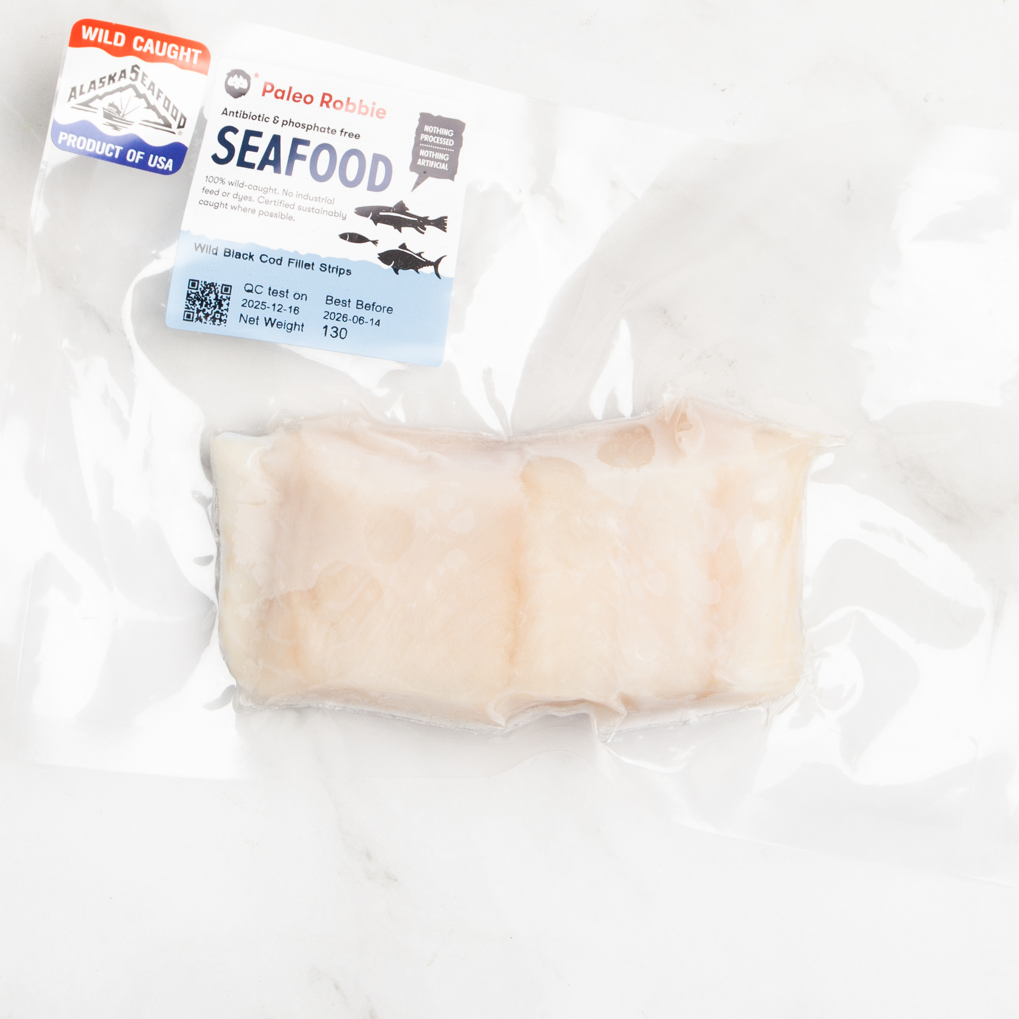 Wild Black Cod Fillet Strips